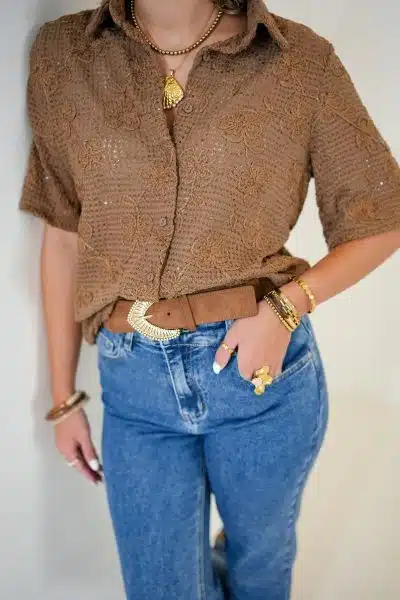 Iris Blouse Camel - Afbeelding 7