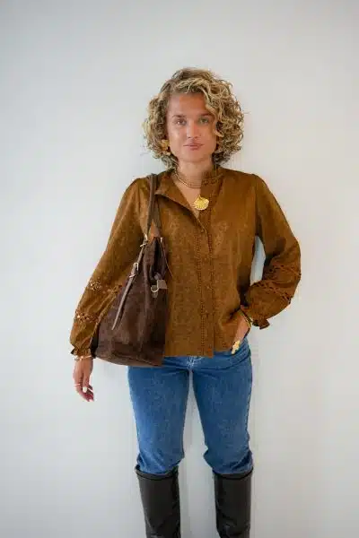 Vive Brown Blouse - Afbeelding 2