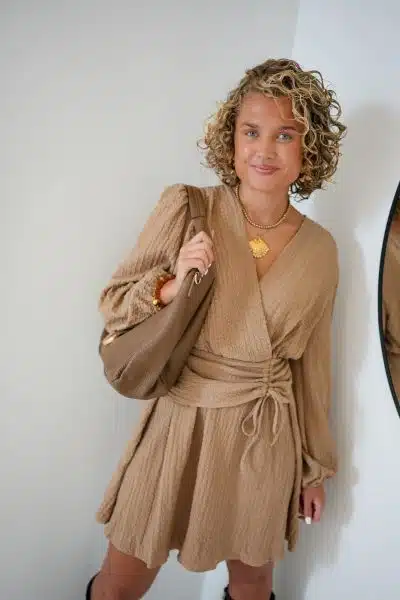 Hailey Dress Beige - Afbeelding 2