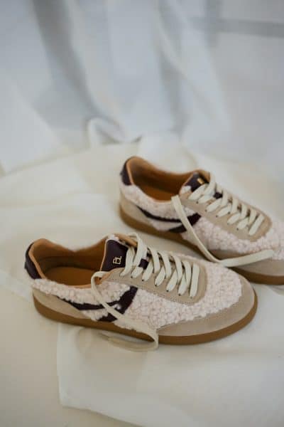 Babouche Mia Sneakers Teddy Bordeaux Beige
