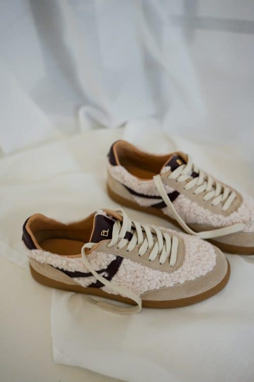 Babouche Mia Sneakers Teddy Bordeaux Beige