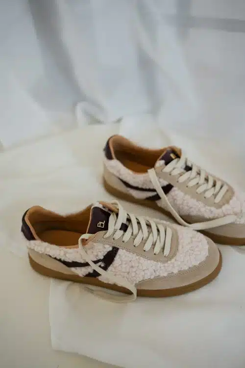 Babouche Mia Sneakers Teddy Bordeaux Beige
