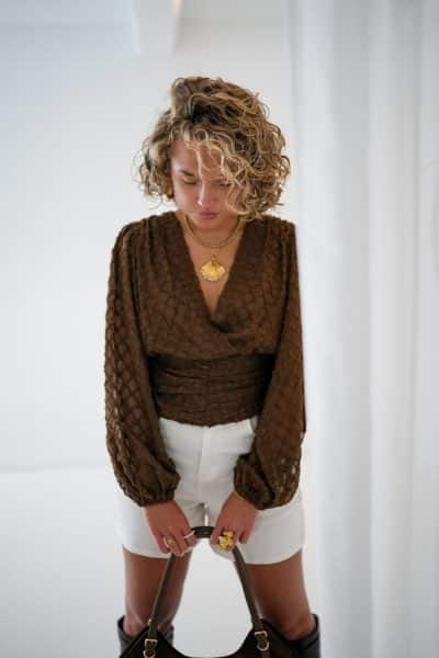 Febe Blouse Choco - Afbeelding 3
