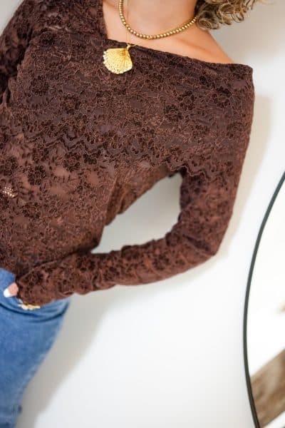 Mowi Lace Top Choco - Afbeelding 2
