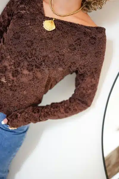 Mowi Lace Top Choco - Afbeelding 2