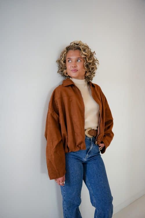 Anais Suedine Jacket Cognac