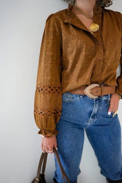 Vive Brown Blouse - Afbeelding 4