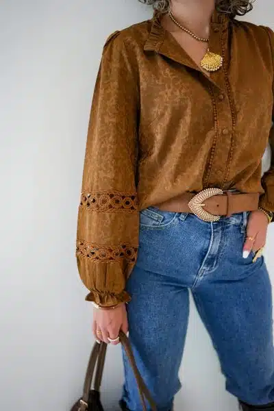 Vive Brown Blouse - Afbeelding 4
