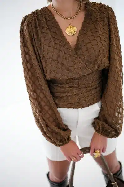Febe Blouse Choco - Afbeelding 4