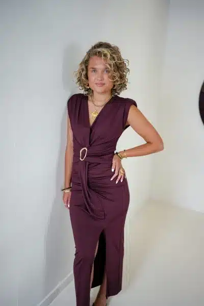 Sanne Dress Bordeaux - Afbeelding 5