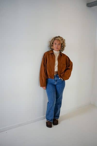 Anais Suedine Jacket Cognac - Afbeelding 3