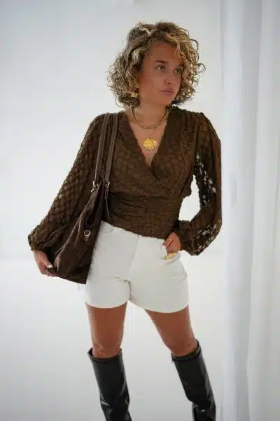 Febe Blouse Choco - Afbeelding 2