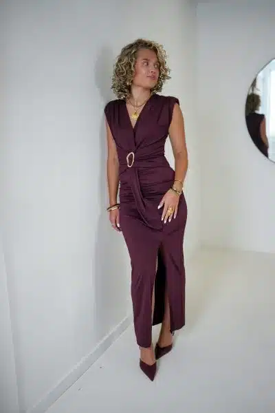 Sanne Dress Bordeaux - Afbeelding 3
