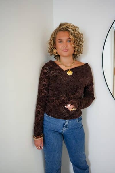 Mowi Lace Top Choco - Afbeelding 6