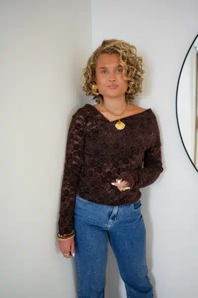 Mowi Lace Top Choco - Afbeelding 6