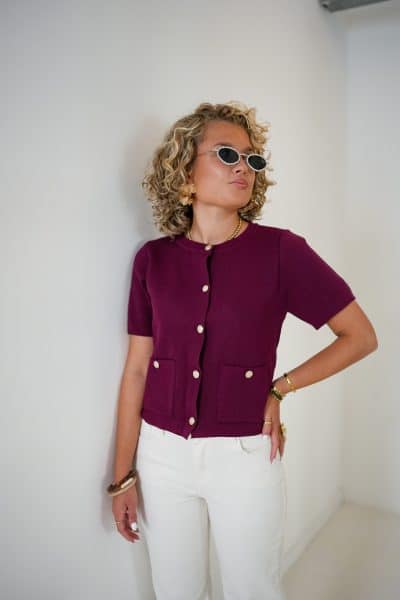 Button Top Bordeaux - Afbeelding 5