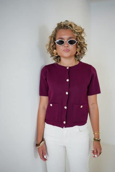 Button Top Bordeaux - Afbeelding 2