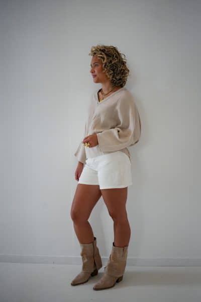 Abby Blouse Beige - Afbeelding 4