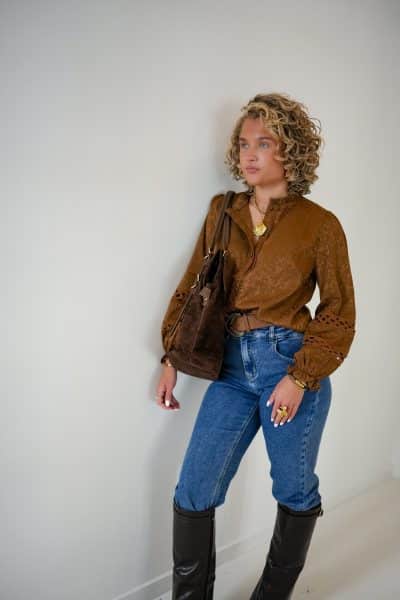Vive Brown Blouse - Afbeelding 3