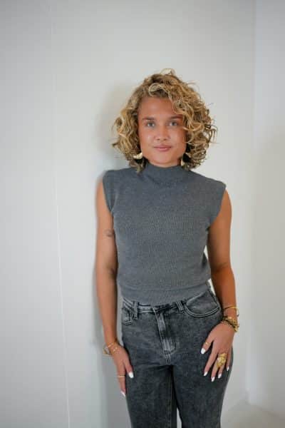 Ivy Lurex Top Grey - Afbeelding 5
