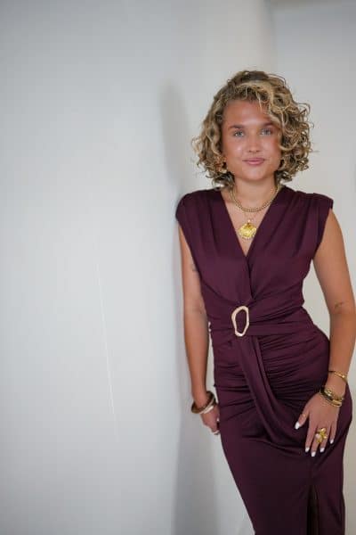 Sanne Dress Bordeaux - Afbeelding 2