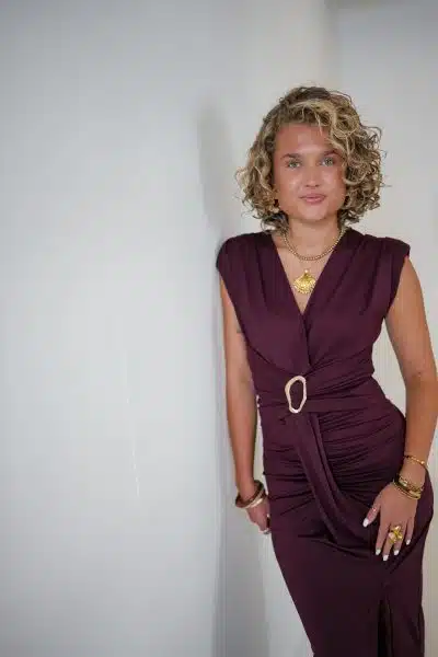 Sanne Dress Bordeaux - Afbeelding 2