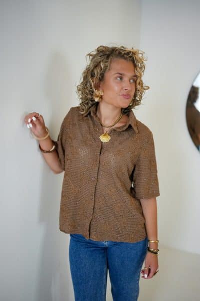 Iris Blouse Camel - Afbeelding 2