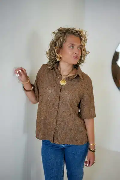Iris Blouse Camel - Afbeelding 2