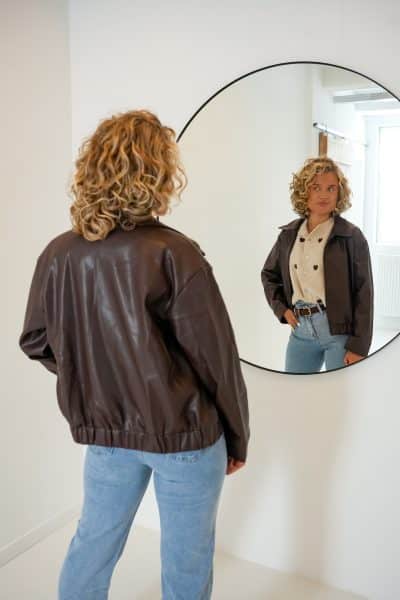 Beau Leatherlook Jacket Choco - Afbeelding 3