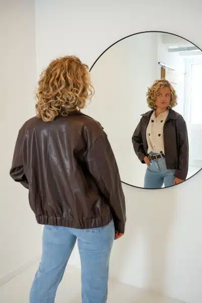 Beau Leatherlook Jacket Choco - Afbeelding 3