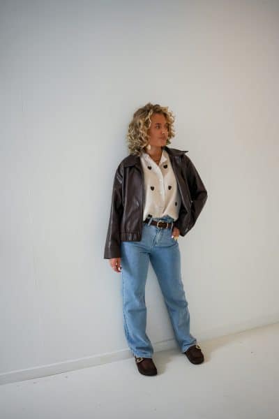 Beau Leatherlook Jacket Choco - Afbeelding 5