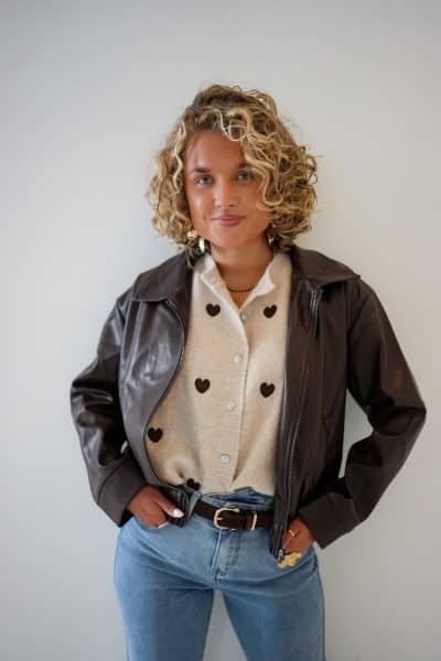 Beau Leatherlook Jacket Choco - Afbeelding 7