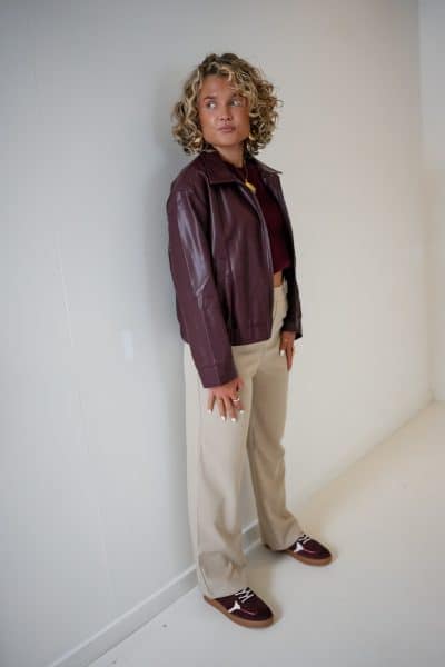 Beau Leatherlook Jacket Bordeaux - Afbeelding 3