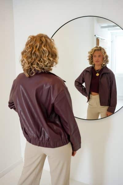 Beau Leatherlook Jacket Bordeaux - Afbeelding 2