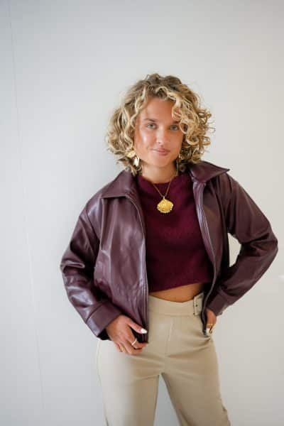 Beau Leatherlook Jacket Bordeaux - Afbeelding 7