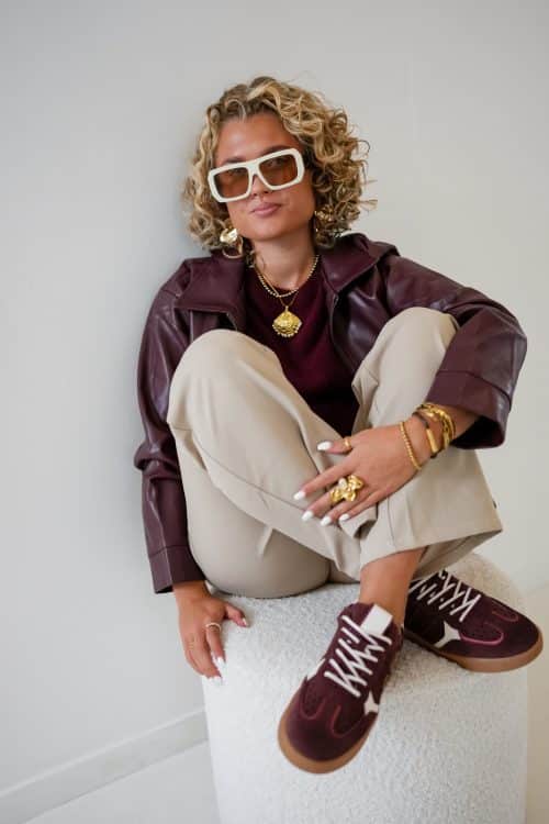 Beau Leatherlook Jacket Bordeaux