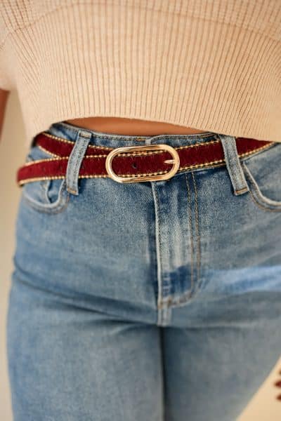Fur Belt Bordeaux
