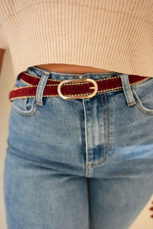 Fur Belt Bordeaux