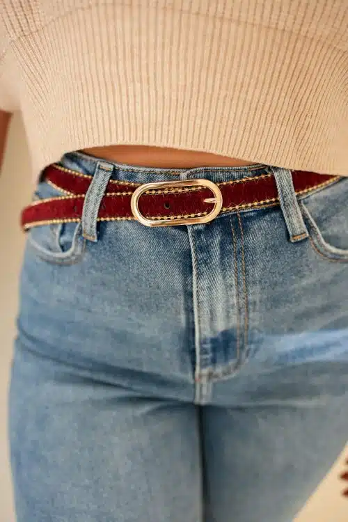 Fur Belt Bordeaux