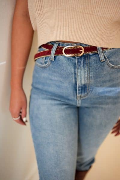 Fur Belt Bordeaux - Afbeelding 2