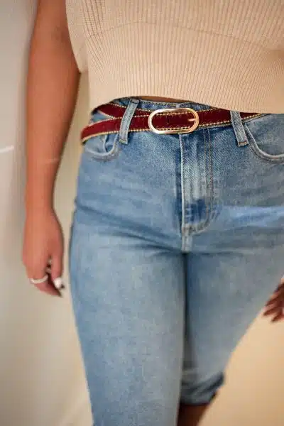 Fur Belt Bordeaux - Afbeelding 2