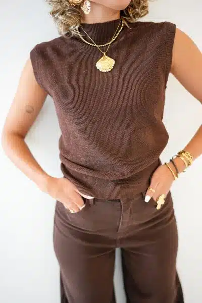 Ivy Lurex Top Choco - Afbeelding 3