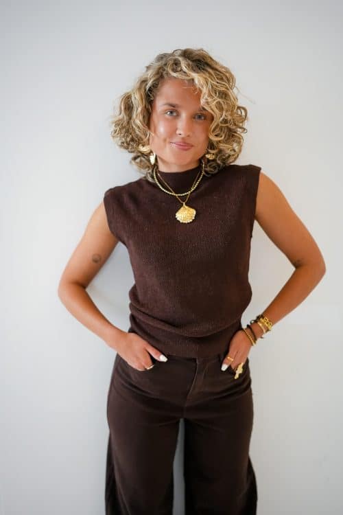 Ivy Lurex Top Choco