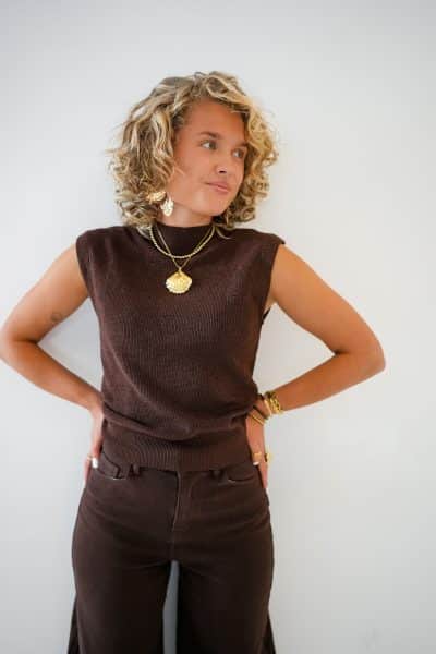 Ivy Lurex Top Choco - Afbeelding 7