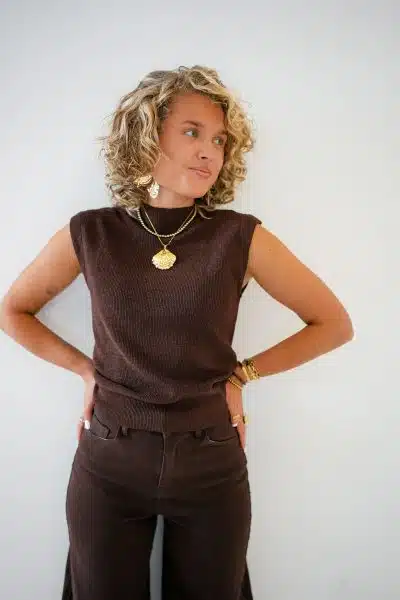 Ivy Lurex Top Choco - Afbeelding 7