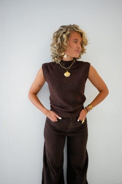 Ivy Lurex Top Choco - Afbeelding 4