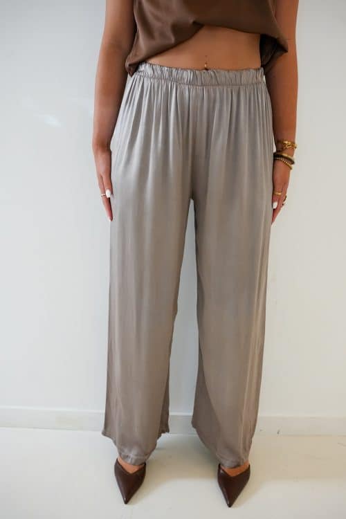 Yeda Satin Pants Taupe