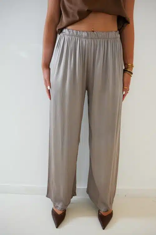 Yeda Satin Pants Taupe