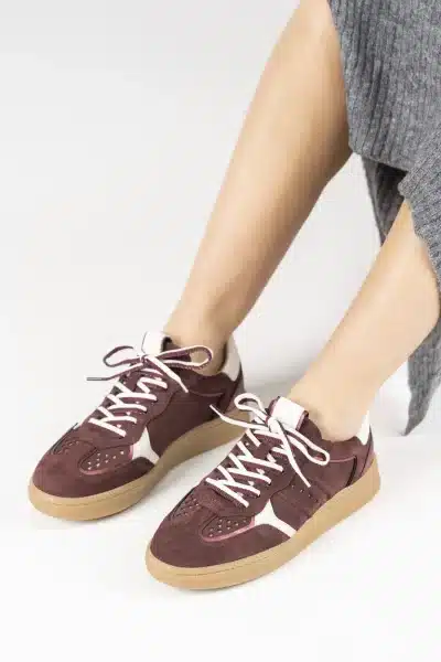 Dwrs Mirabel Bordeaux Offwhite Sneaker - Afbeelding 2