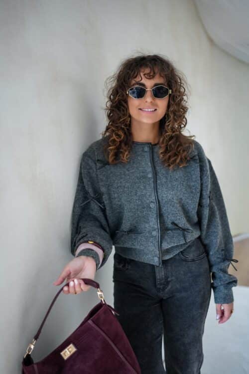 Bow Cardigan Grey *